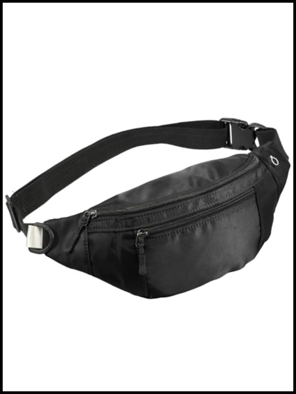 Crossbody Fanny Pack Waist Bag Waterproof Oxford Cloth 4-Zip Travel Belt Bag